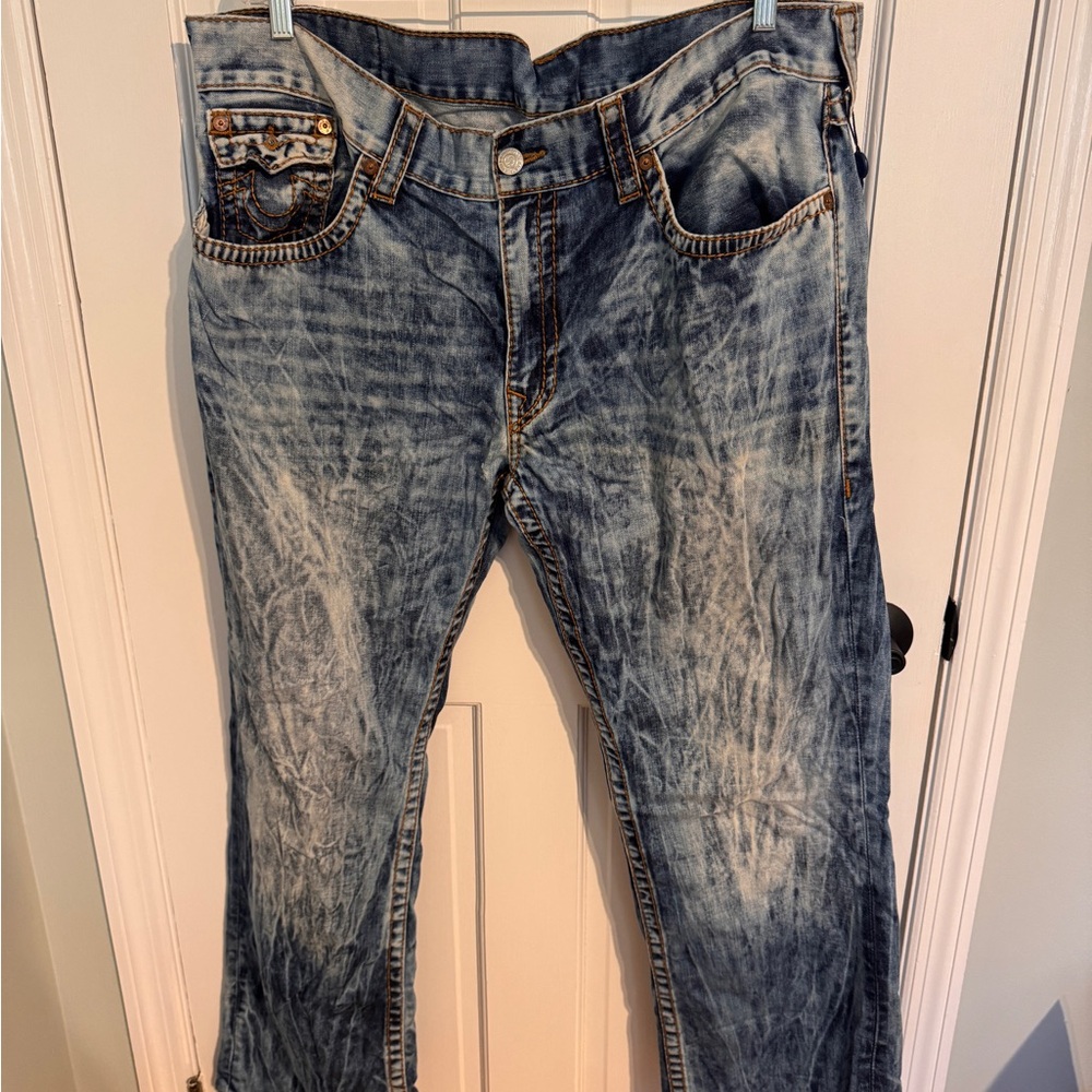 True Religion Distressed Blue Jeans